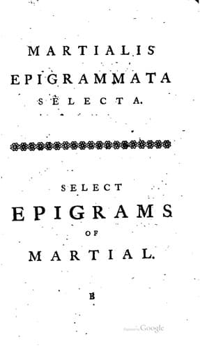 Select epigrams of Martial