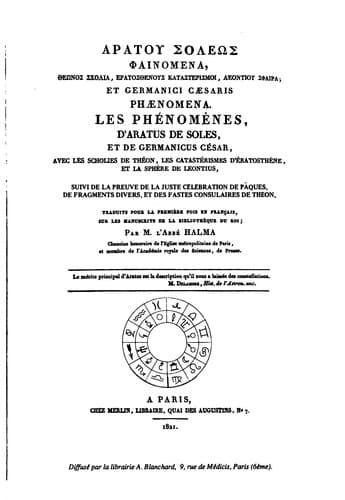 Les phénomènes, d'Aratus de Soles, et de Germanicus César: avec les scholies ...