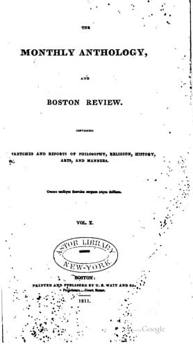 The Monthly anthology, and Boston review