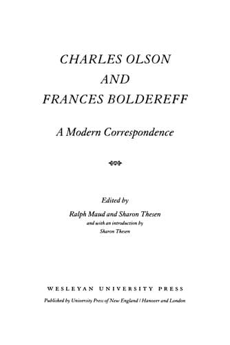 Charles Olson and Frances Boldereff