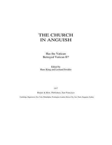 The Church in anguish