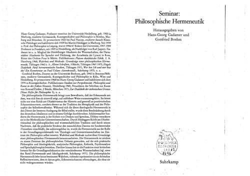 Seminar philosophische Hermeneutik