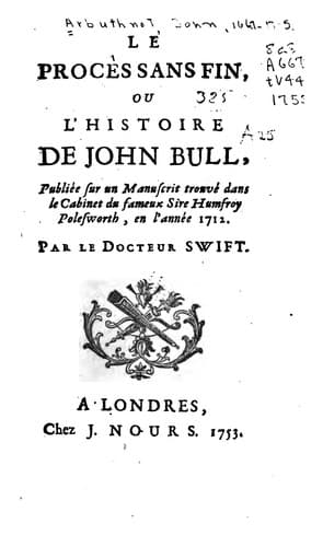 Le procès sans fin: ou, L'historie de John Bull