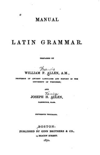 Manual Latin Grammar