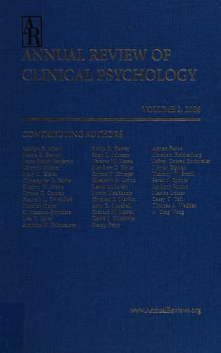 Annual Review of Clinical Psychology w/ Online Access (Nolen-Hoeksema, Annual Review of Clinical Psychology)