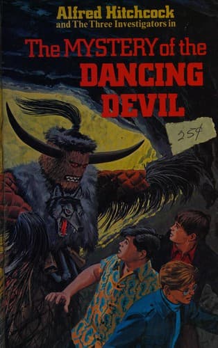 Alfred Hitchcock and the three investigators in The mystery of the dancing devil