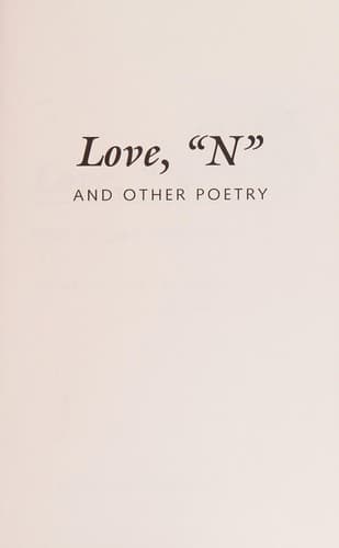 Love "N" And Other Poetry