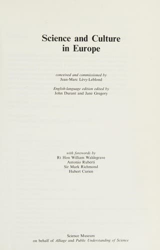 Science and culture in Europe