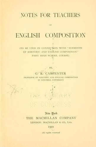 Notes for teachers of English composition