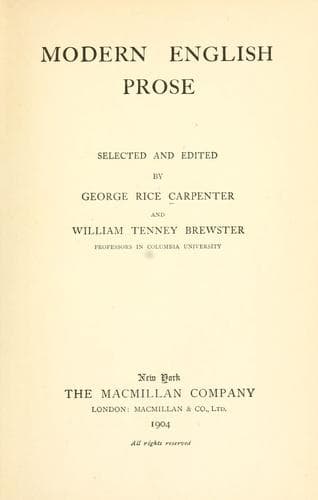 Modern English prose