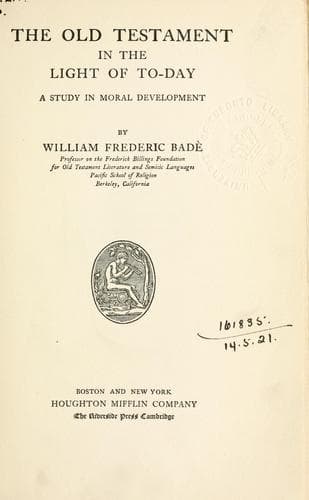 The Old Testament in the light of to-day