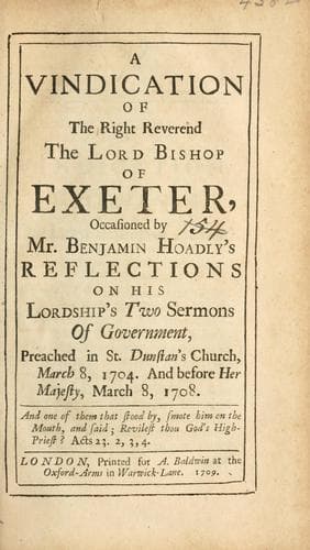 A vindication of the Right Reverend the Lord Bishop of Exeter
