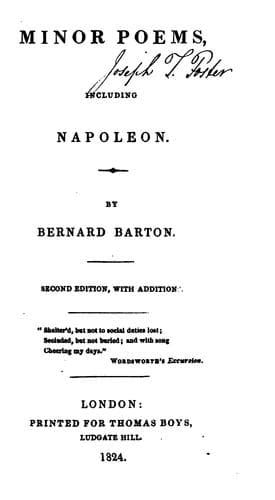 Minor Poems, Including Napoleon