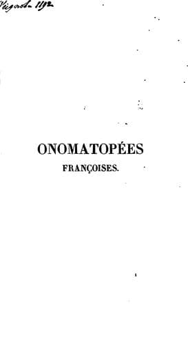 Dictionnaire rainsonné des onomatopées françoises