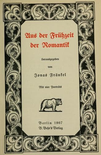 Aus der Frühzeit der Romantik