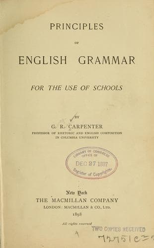 Principles of English grammar