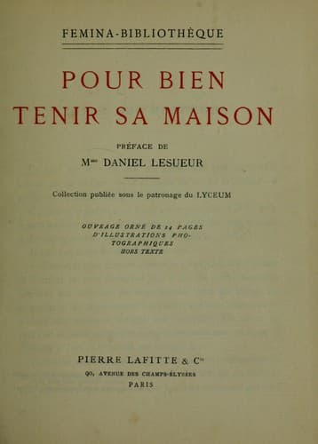 Pour bien tenir sa maison