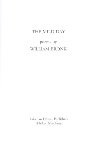 The mild day : poems