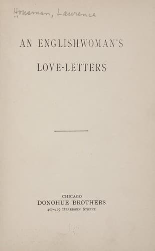 An Englishwoman's love-letters