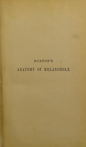 The anatomy of melancholy