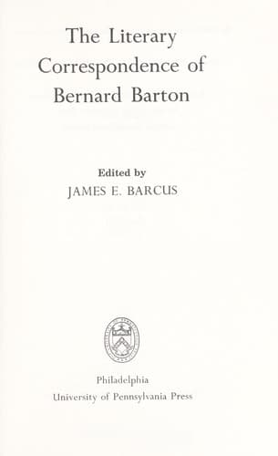 The literary correspondence of Bernard Barton