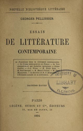 Essais de litte rature contemporaine