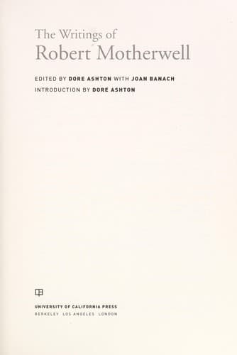 The writings of Robert Motherwell