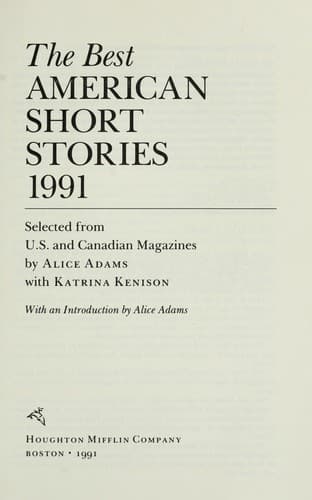 The best American short stories, 1991