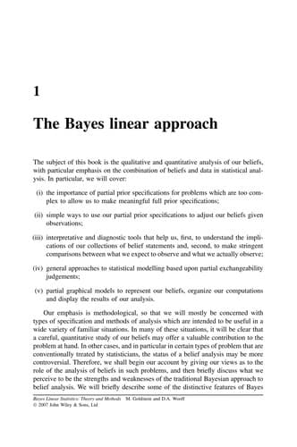 Bayes linear statistics