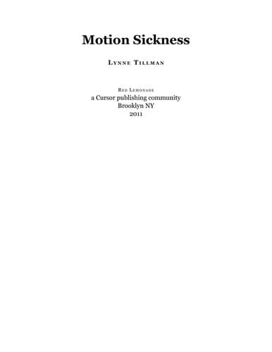 Motion sickness